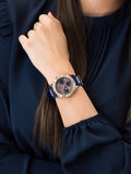 Buy Shop Guess Frontier DIamonds Gold Dial Blue Rubber Strap Watch For Women - W1160L3 USA Online
