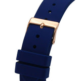 Buy Shop Guess Frontier DIamonds Gold Dial Blue Rubber Strap Watch For Women - W1160L3 USA Online