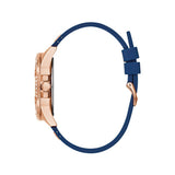 Buy Shop Guess Frontier DIamonds Gold Dial Blue Rubber Strap Watch For Women - W1160L3 USA Online