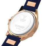 Buy Shop Guess Frontier DIamonds Gold Dial Blue Rubber Strap Watch For Women - W1160L3 USA Online