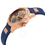 Buy Shop Guess Frontier DIamonds Gold Dial Blue Rubber Strap Watch For Women - W1160L3 USA Online