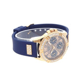 Buy Shop Guess Frontier DIamonds Gold Dial Blue Rubber Strap Watch For Women - W1160L3 USA Online