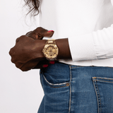 Buy Shop Guess Frontier Diamonds Gold Dial Gold Steel Strap Watch For Women - W1156L2 USA Online