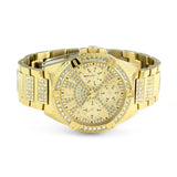 Buy Shop Guess Frontier Diamonds Gold Dial Gold Steel Strap Watch For Women - W1156L2 USA Online
