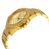 Buy Shop Guess Frontier Diamonds Gold Dial Gold Steel Strap Watch For Women - W1156L2 USA Online