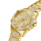 Buy Shop Guess Frontier Diamonds Gold Dial Gold Steel Strap Watch For Women - W1156L2 USA Online