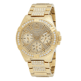 Buy Shop Guess Frontier Diamonds Gold Dial Gold Steel Strap Watch For Women - W1156L2 USA Online