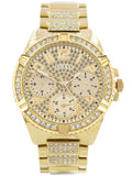 Buy Shop Guess Frontier Diamonds Gold Dial Gold Steel Strap Watch For Women - W1156L2 USA Online