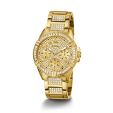 Buy Shop Guess Frontier Diamonds Gold Dial Gold Steel Strap Watch For Women - W1156L2 USA Online