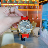 Buy Shop Guess Frontier Diamonds Gold Dial Red Rubber Strap Watch for Women - GW0045L2 USA Online