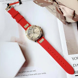 Buy Shop Guess Frontier Diamonds Gold Dial Red Rubber Strap Watch for Women - GW0045L2 USA Online