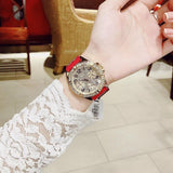 Buy Shop Guess Frontier Diamonds Gold Dial Red Rubber Strap Watch for Women - GW0045L2 USA Online