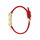 Buy Shop Guess Frontier Diamonds Gold Dial Red Rubber Strap Watch for Women - GW0045L2 USA Online
