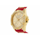 Buy Shop Guess Frontier Diamonds Gold Dial Red Rubber Strap Watch for Women - GW0045L2 USA Online