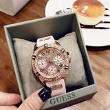 Buy Shop Guess Frontier Diamonds Rose Gold Dial Pink Rubber Strap Watch For Women - W1160L5 USA Online