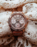 Buy Shop Guess Frontier Diamonds Rose Gold Dial Pink Rubber Strap Watch For Women - W1160L5 USA Online