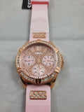 Buy Shop Guess Frontier Diamonds Rose Gold Dial Pink Rubber Strap Watch For Women - W1160L5 USA Online