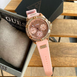 Buy Shop Guess Frontier Diamonds Rose Gold Dial Pink Rubber Strap Watch For Women - W1160L5 USA Online