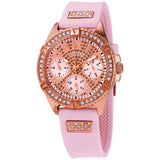 Buy Shop Guess Frontier Diamonds Rose Gold Dial Pink Rubber Strap Watch For Women - W1160L5 USA Online