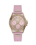 Buy Shop Guess Frontier Diamonds Rose Gold Dial Pink Rubber Strap Watch For Women - W1160L5 USA Online
