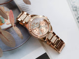 Buy Shop Guess Frontier Diamonds Rose Gold Dial Rose Gold Steel Strap Watch For Women - W1156L3 USA Online