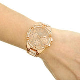 Buy Shop Guess Frontier Diamonds Rose Gold Dial Rose Gold Steel Strap Watch For Women - W1156L3 USA Online