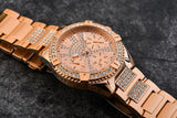 Buy Shop Guess Frontier Diamonds Rose Gold Dial Rose Gold Steel Strap Watch For Women - W1156L3 USA Online