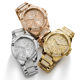 Buy Shop Guess Frontier Diamonds Rose Gold Dial Rose Gold Steel Strap Watch For Women - W1156L3 USA Online