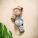 Buy Shop Guess Frontier Diamonds Rose Gold Dial Rose Gold Steel Strap Watch For Women - W1156L3 USA Online