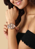 Buy Shop Guess Frontier Diamonds Rose Gold Dial Rose Gold Steel Strap Watch For Women - W1156L3 USA Online