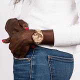 Buy Shop Guess Frontier Diamonds Rose Gold Dial Rose Gold Steel Strap Watch For Women - W1156L3 USA Online