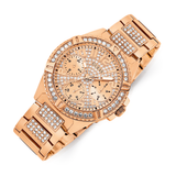 Buy Shop Guess Frontier Diamonds Rose Gold Dial Rose Gold Steel Strap Watch For Women - W1156L3 USA Online