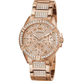 Buy Shop Guess Frontier Diamonds Rose Gold Dial Rose Gold Steel Strap Watch For Women - W1156L3 USA Online