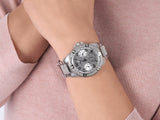 Buy Shop Guess Frontier Diamonds Silver Dial Silver Steel Strap Watch For Women - W1156L1 USA Online