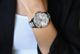 Buy Shop Guess Frontier Diamonds Silver Dial Silver Steel Strap Watch For Women - W1156L1 USA Online