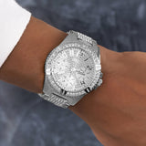 Buy Shop Guess Frontier Diamonds Silver Dial Silver Steel Strap Watch For Women - W1156L1 USA Online