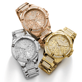 Buy Shop Guess Frontier Diamonds Silver Dial Silver Steel Strap Watch For Women - W1156L1 USA Online
