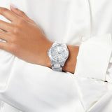 Buy Shop Guess Frontier Diamonds Silver Dial Silver Steel Strap Watch For Women - W1156L1 USA Online