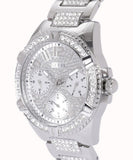 Buy Shop Guess Frontier Diamonds Silver Dial Silver Steel Strap Watch For Women - W1156L1 USA Online
