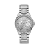Buy Shop Guess Frontier Diamonds Silver Dial Silver Steel Strap Watch For Women - W1156L1 USA Online