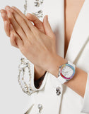 Buy Shop Guess Frontier Diamonds Silver Dial White Rubber Strap Watch for Women - GW0045L1 USA Online