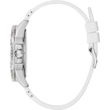 Buy Shop Guess Frontier Diamonds Silver Dial White Rubber Strap Watch for Women - GW0045L1 USA Online