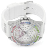 Buy Shop Guess Frontier Diamonds Silver Dial White Rubber Strap Watch for Women - GW0045L1 USA Online