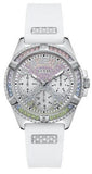 Buy Shop Guess Frontier Diamonds Silver Dial White Rubber Strap Watch for Women - GW0045L1 USA Online