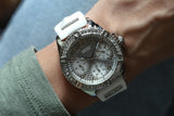 Buy Shop Guess Frontier Diamonds Silver Dial White Rubber Strap Watch For Women - W1160L4 USA Online