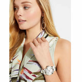 Buy Shop Guess Frontier Diamonds Silver Dial White Rubber Strap Watch For Women - W1160L4 USA Online