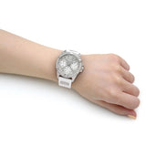 Buy Shop Guess Frontier Diamonds Silver Dial White Rubber Strap Watch For Women - W1160L4 USA Online