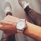 Buy Shop Guess Frontier Diamonds Silver Dial White Rubber Strap Watch For Women - W1160L4 USA Online