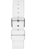 Buy Shop Guess Frontier Diamonds Silver Dial White Rubber Strap Watch For Women - W1160L4 USA Online