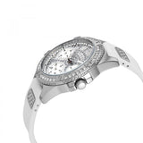 Buy Shop Guess Frontier Diamonds Silver Dial White Rubber Strap Watch For Women - W1160L4 USA Online